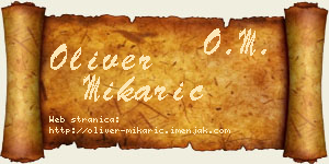 Oliver Mikarić vizit kartica